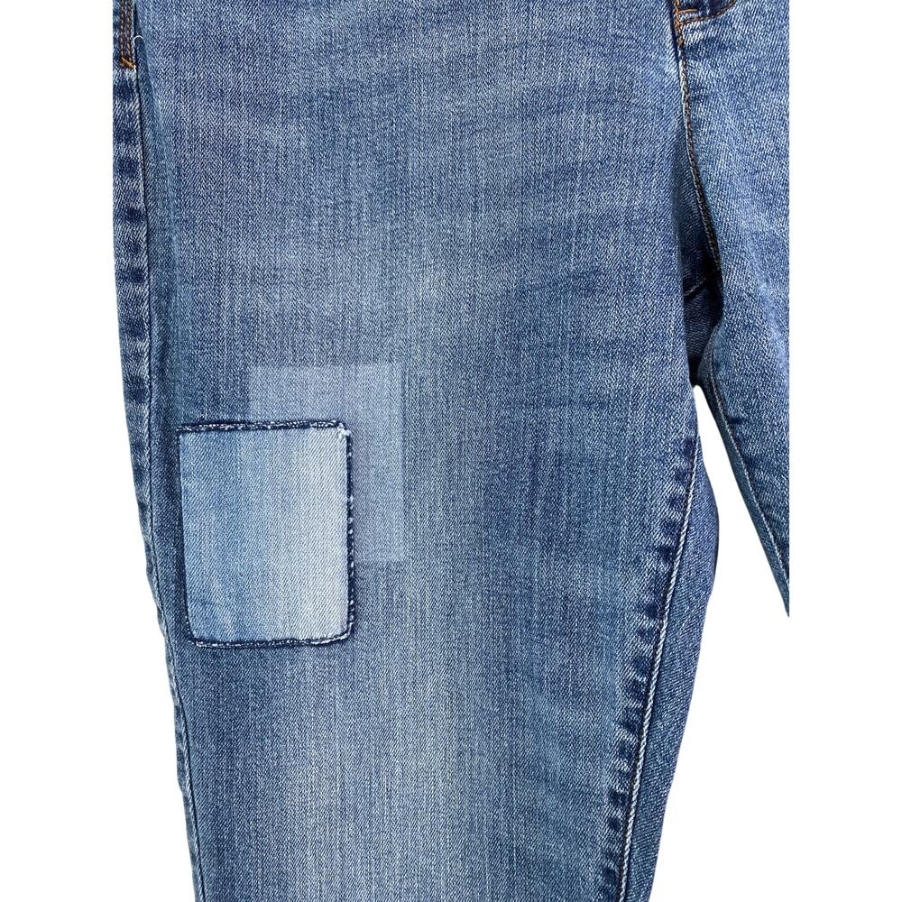 J. Jill Authentic Fit Slim Ankle Patchwork Jeans Womens Sz 14 Boho Closet Staple - Picture 3 of 10